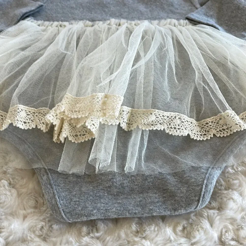 MAE. LI ROSE Baby Party/ Holidays Dress Gray Beige Size 9-12 Months. NWT